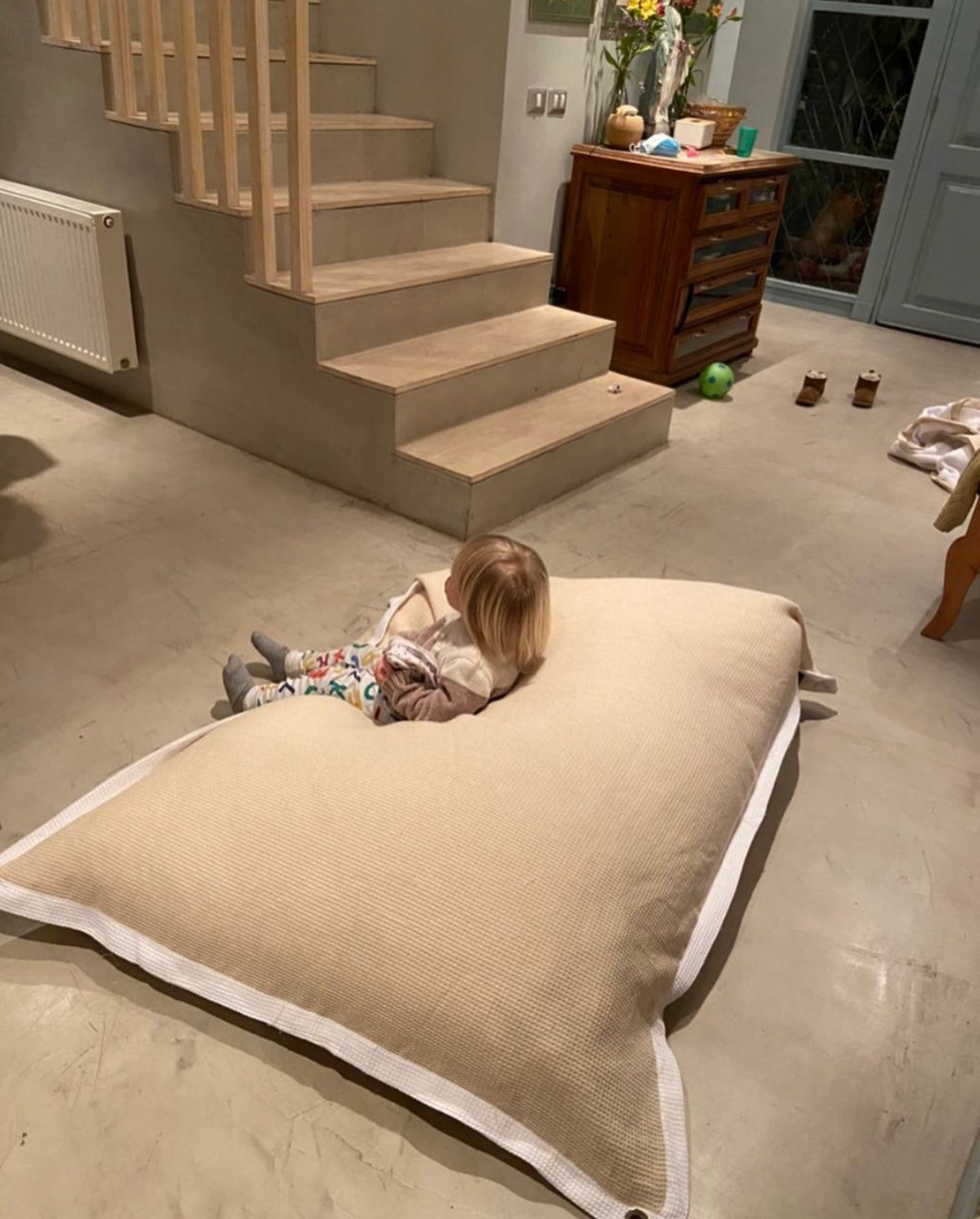 Waffle Beige con Blanco